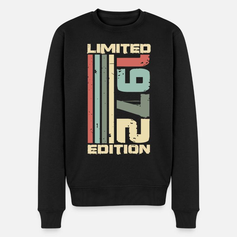 1972 Vintage Jahrgang Retro Geburtstag Geschenk - Männer Premium Bio Pullover - Schwarz
