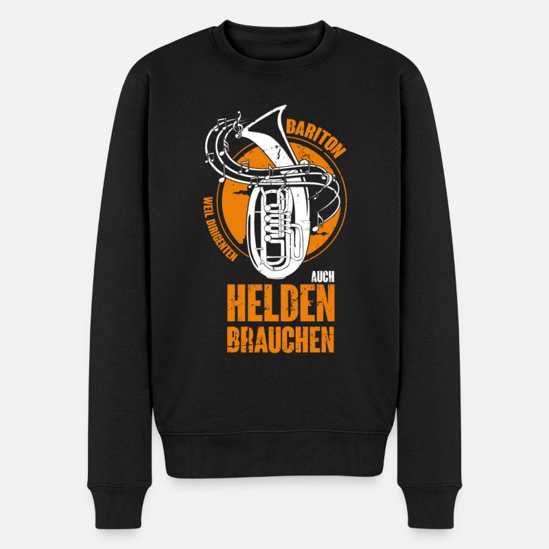 Bariton Musiker Blasmusiker Baritonist Blaskapelle - Männer Premium Bio Pullover - Schwarz
