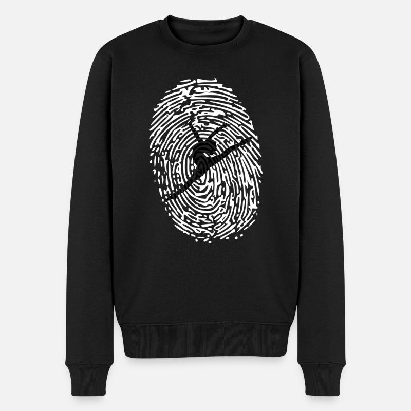 Fingerabdruck Tänzerin - Männer Premium Bio Pullover - Schwarz
