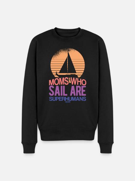 Moms Who Sail Are Superhumans - Men's Premium Organic Jumper - black