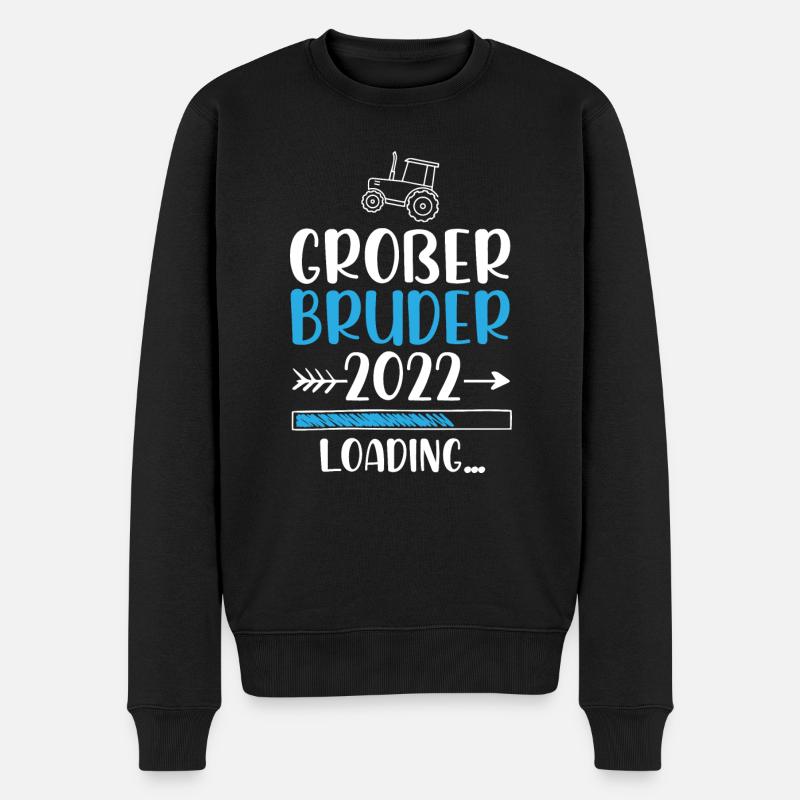 Großer Bruder 2022 Loading Traktor - Männer Premium Bio Pullover - Schwarz