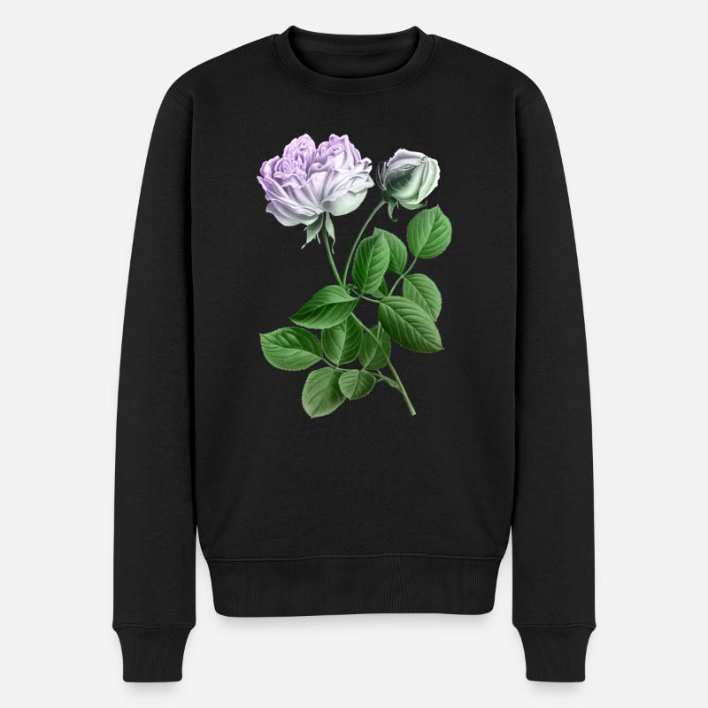 Rose - Männer Premium Bio Pullover - Schwarz