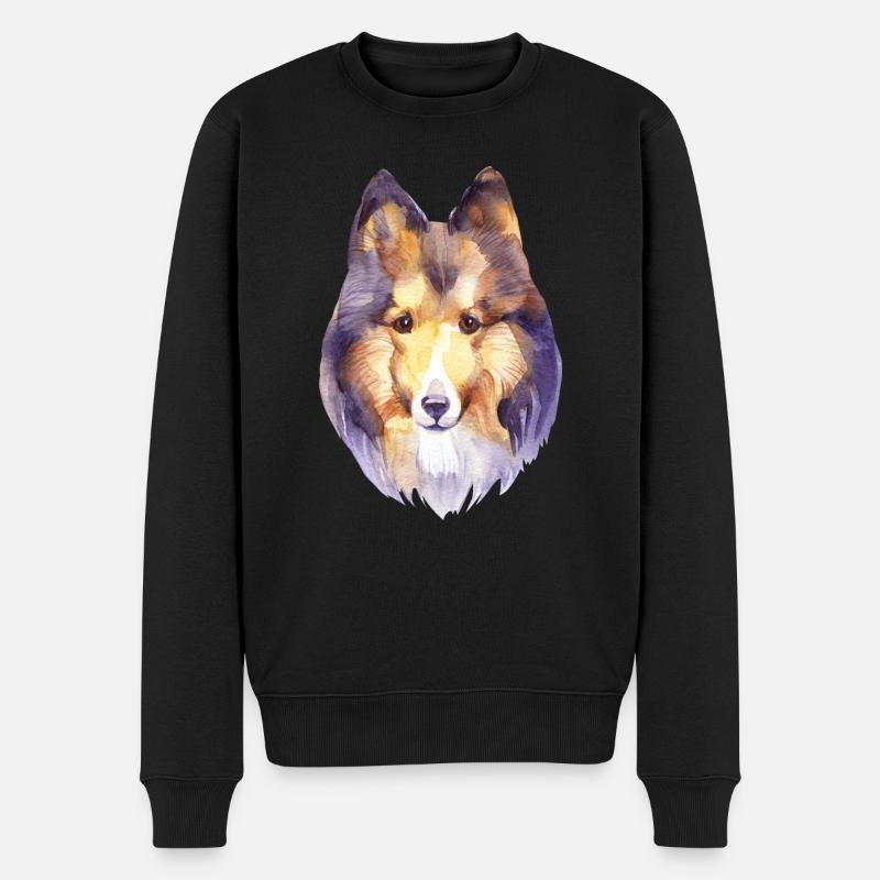 Shetland Sheltie Hundebesitzer Hundeliebhaber - Männer Premium Bio Pullover - Schwarz