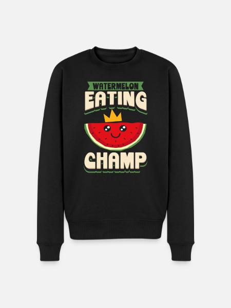 Watermelon Eating Champ - Männer Premium Bio Pullover - Schwarz