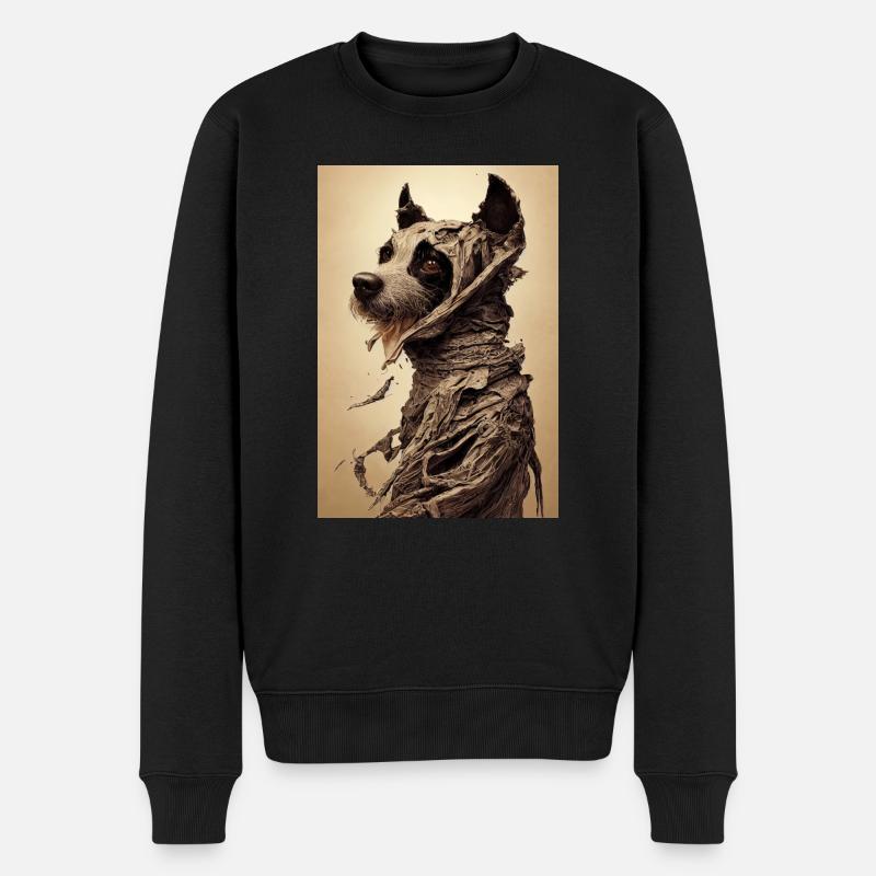 Hund Mumie Wüste Sand - Männer Premium Bio Pullover - Schwarz