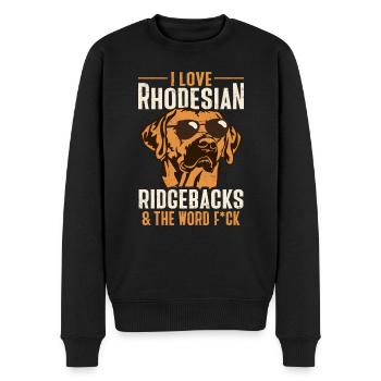Rhodesian Ridgeback Hund - Männer Premium Bio Pullover - Schwarz - Vorne - Nico (187cm)