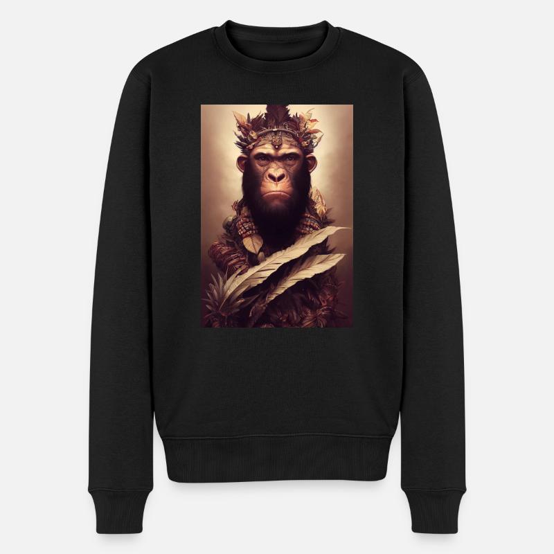 Monkey King Warrior - Men's Premium Organic Jumper - black