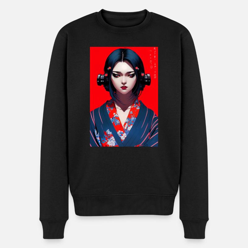 Anime Character - Männer Premium Bio Pullover - Schwarz