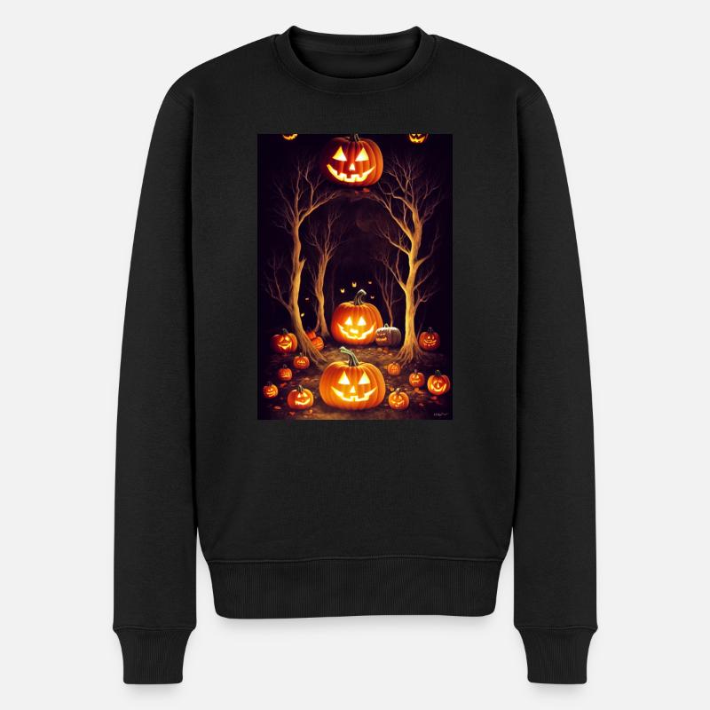Crâne effrayant d’Halloween - Pull Premium bio Homme - noir
