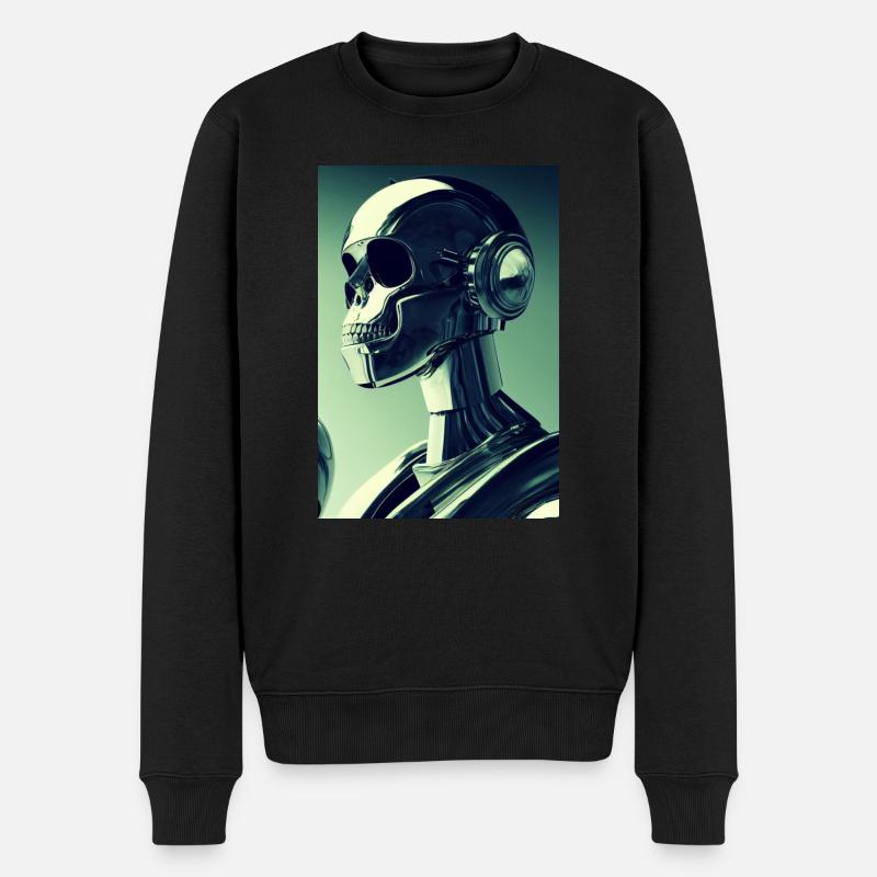 Robot Skull Punk - Pull Premium bio Homme - noir