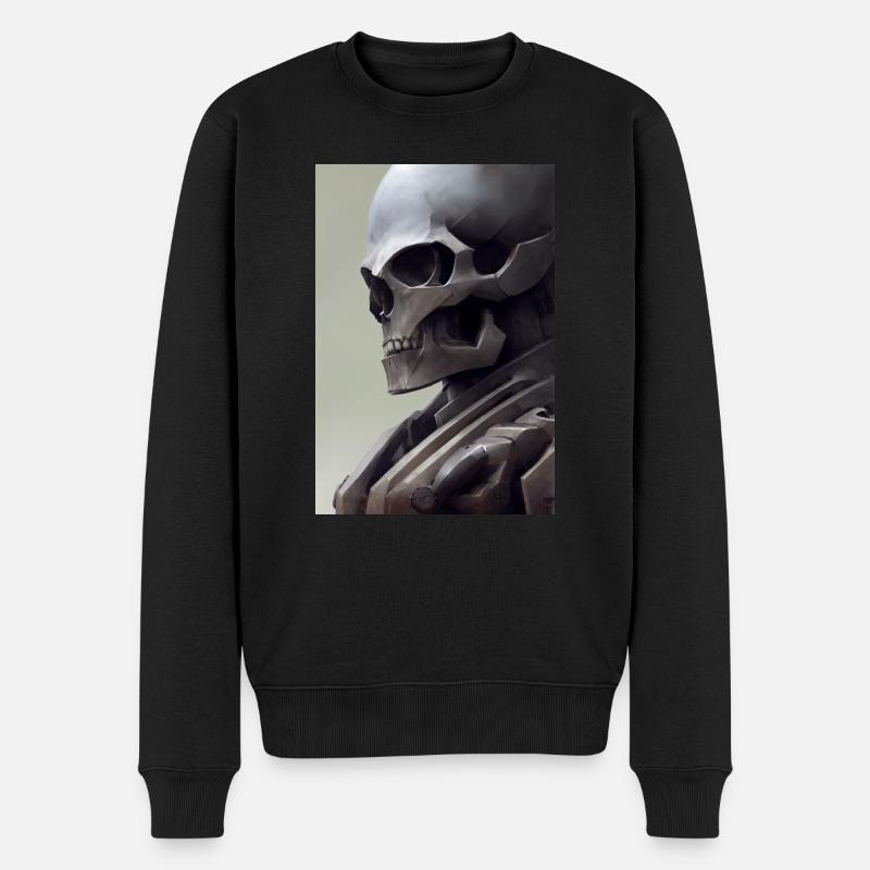 Crâne effrayant d’Halloween - Pull Premium bio Homme - noir