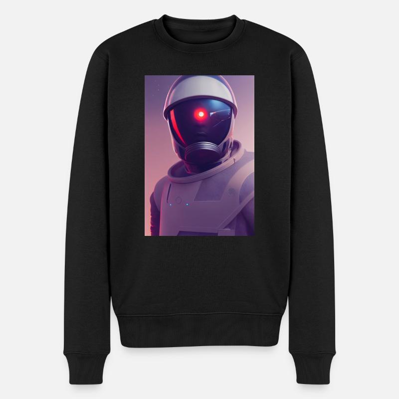 Astronaut Weltall Zukunft - Männer Premium Bio Pullover - Schwarz