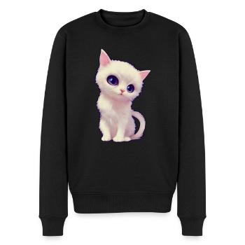 cute cat - Men's Premium Organic Jumper - black - Front - Nico (187cm)