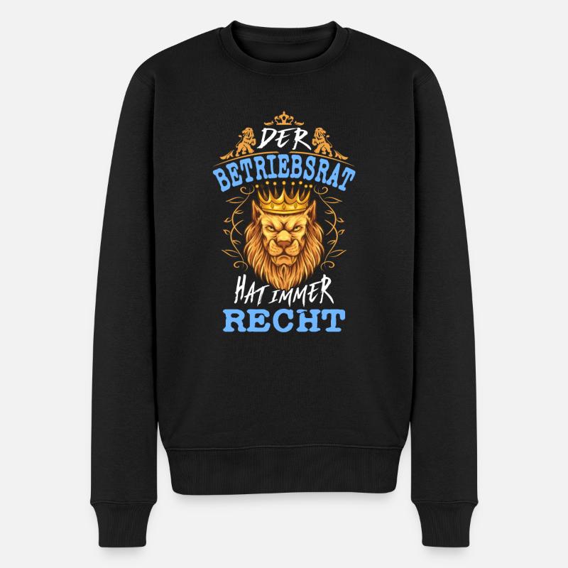 Betriebsrat Spruch - Männer Premium Bio Pullover - Schwarz
