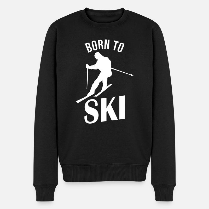 Né pour skier - Pull Premium bio Homme - noir