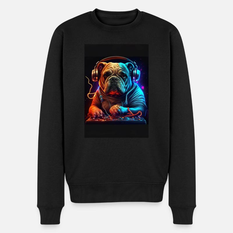 Bulldog DJ Chien DJ - Pull Premium bio Homme - noir