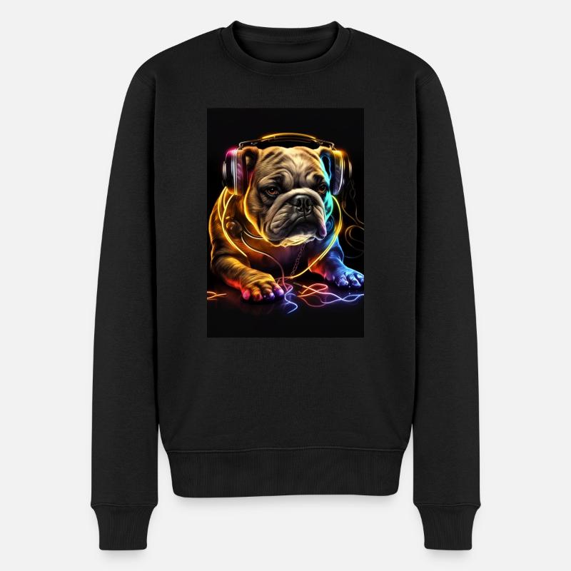 Bulldog DJ Hunde DJ - Männer Premium Bio Pullover - Schwarz