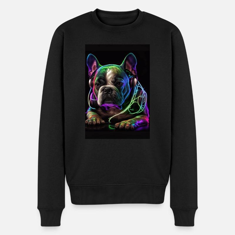 Bulldog DJ Hunde DJ - Männer Premium Bio Pullover - Schwarz