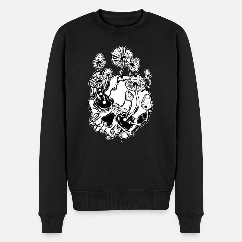 Champignons magiques // Crânes // Illustration - Pull Premium bio Homme - noir