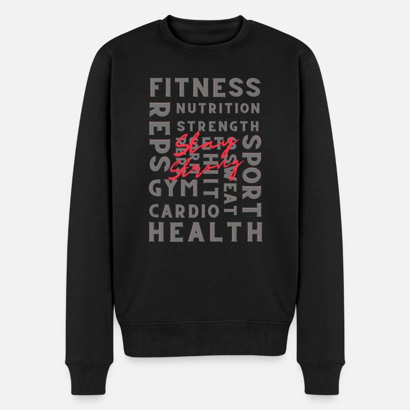 Bleib stark - Männer Premium Bio Pullover - Schwarz