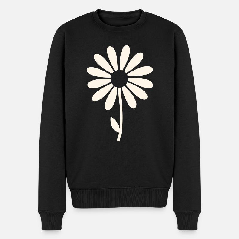 Gänseblümchen-Blüte - Männer Premium Bio Pullover - Schwarz