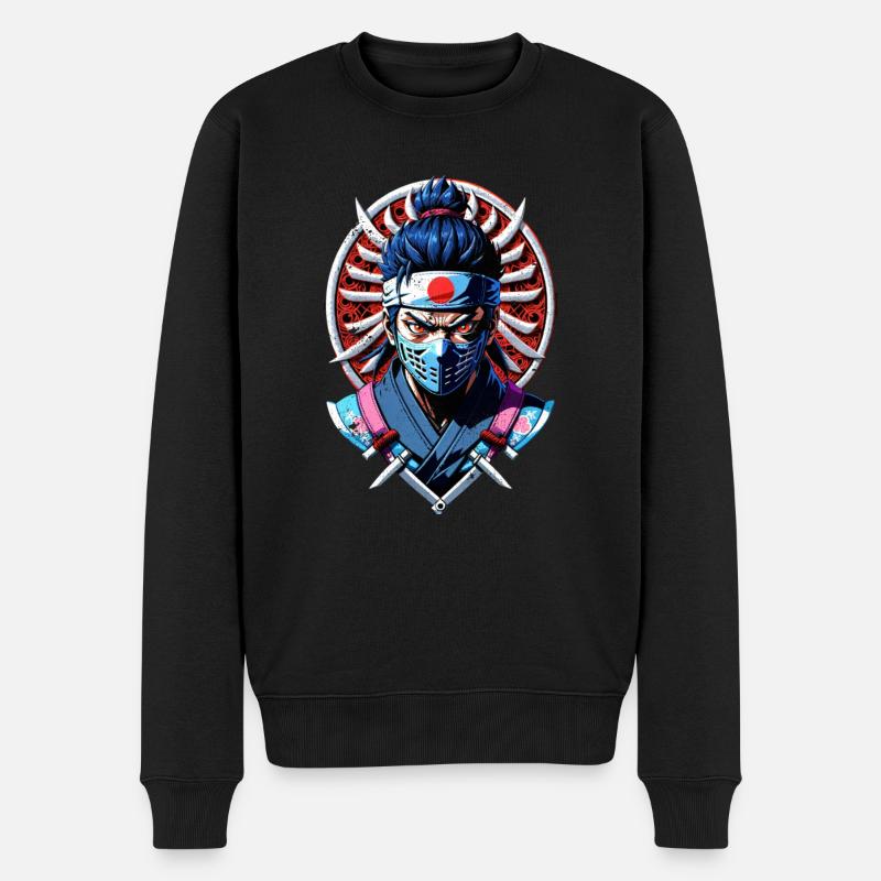 Samurai-Krieger - Japan - Männer Premium Bio Pullover - Schwarz