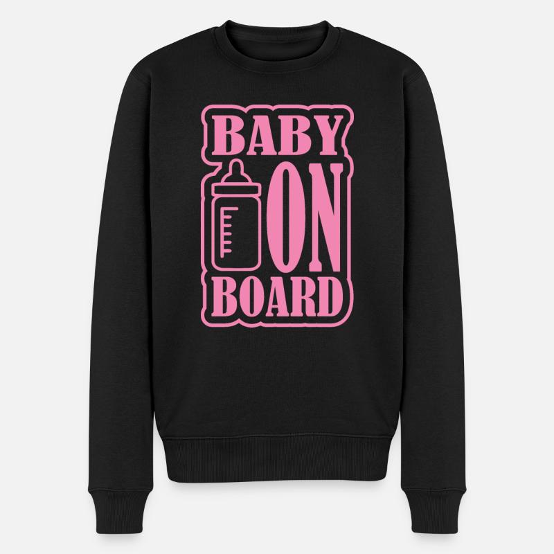 Baby on Board - Männer Premium Bio Pullover - Schwarz