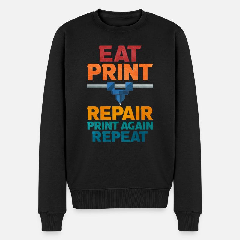 3d printing - Männer Premium Bio Pullover - Schwarz