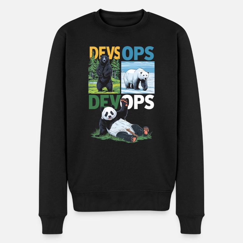 Devops - Männer Premium Bio Pullover - Schwarz
