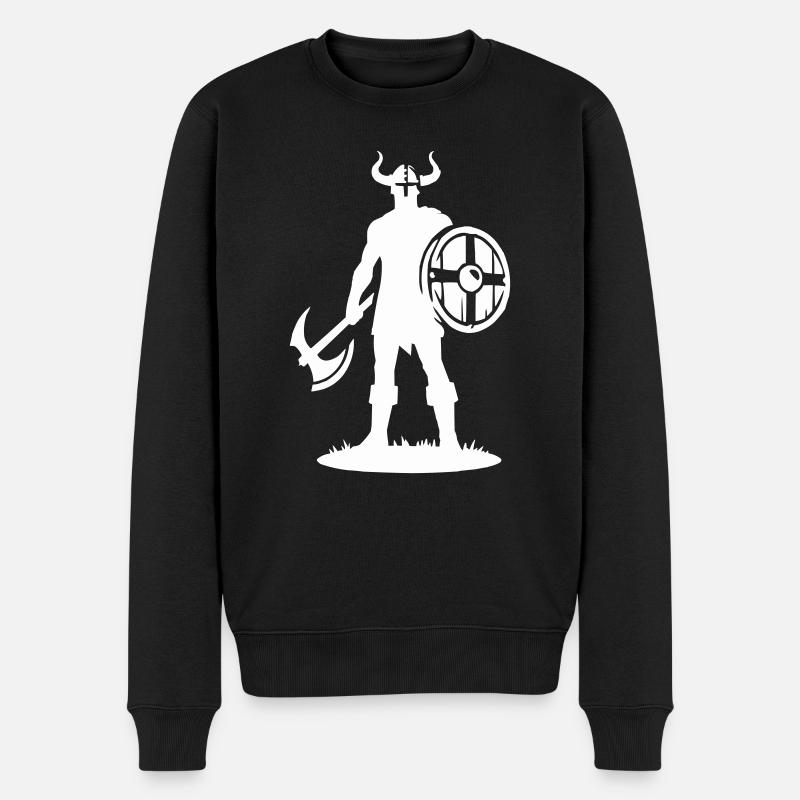 wikinger warrior - Männer Premium Bio Pullover - Schwarz