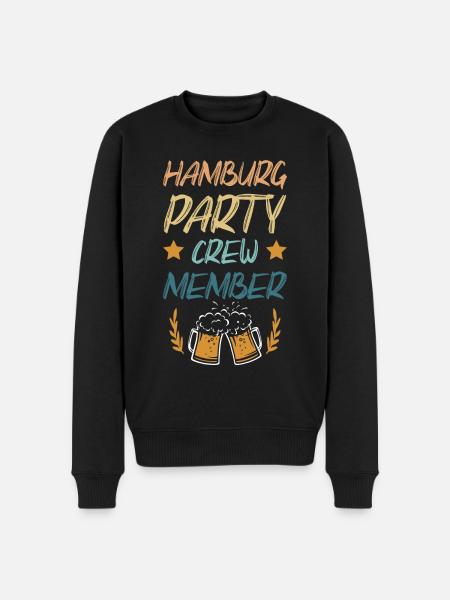 Hamburg Party Crew - Männer Premium Bio Pullover - Schwarz