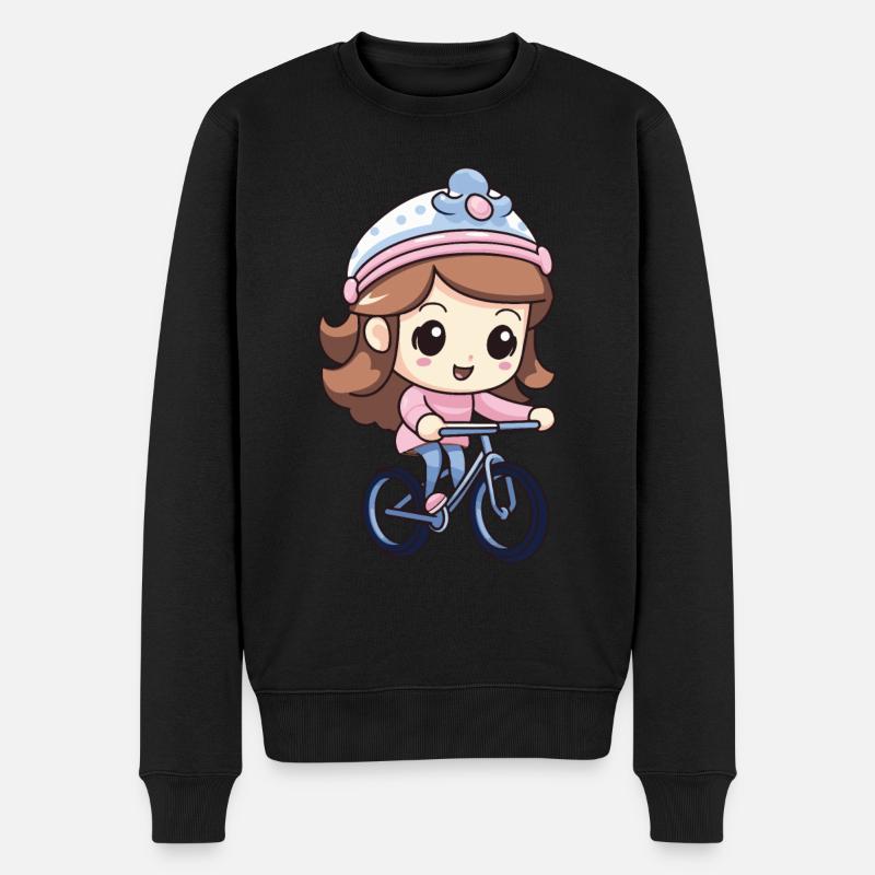 Fille De Bicyclette Mignonne - Pull Premium bio Homme - noir