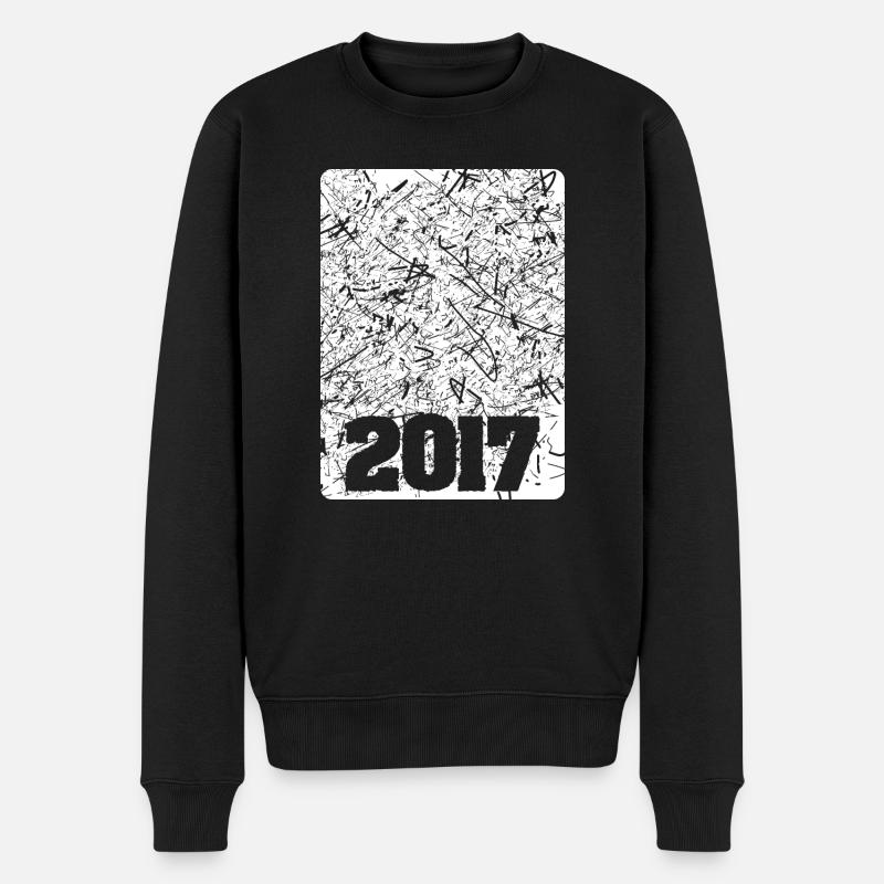 Zahl 2017 - Männer Premium Bio Pullover - Schwarz