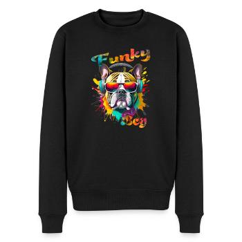Funky Boy Bouledogue - Pull Premium bio Homme - noir - Devant - Nico (187cm)