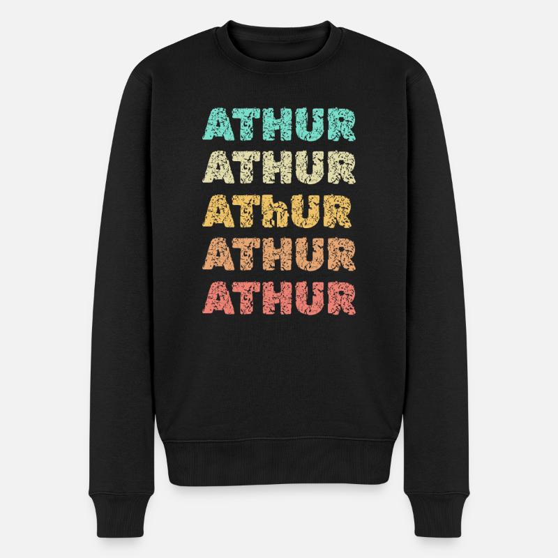 Athur als Athur - Männer Premium Bio Pullover - Schwarz
