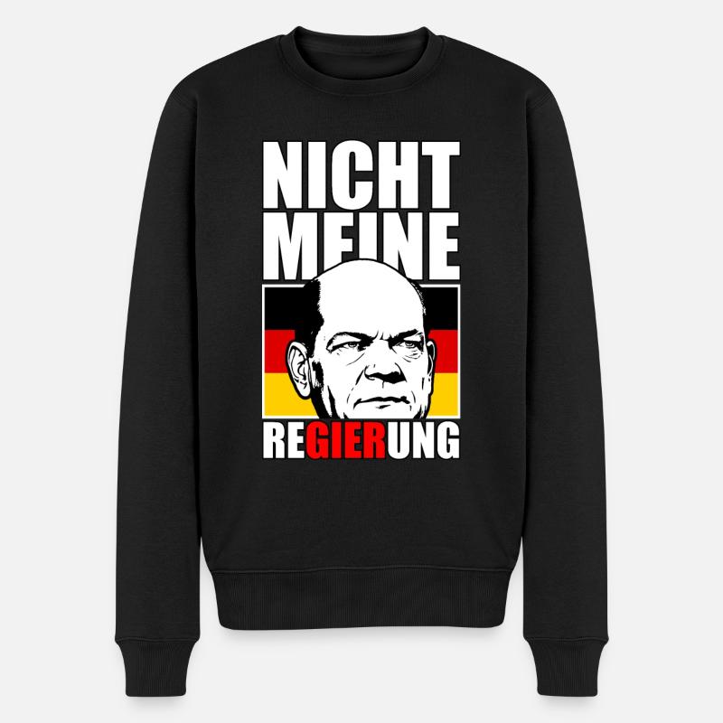 Nicht meine ReGIERung - Männer Premium Bio Pullover - Schwarz