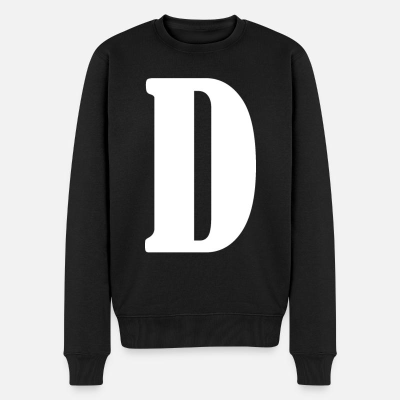 D - Männer Premium Bio Pullover - Schwarz