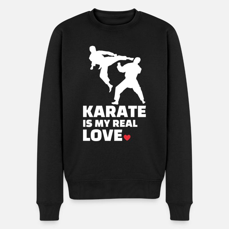 Ich Liebe Karate - Männer Premium Bio Pullover - Schwarz