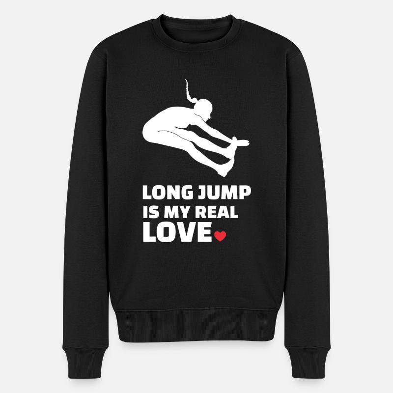 Ich Liebe Weitsprung - Männer Premium Bio Pullover - Schwarz