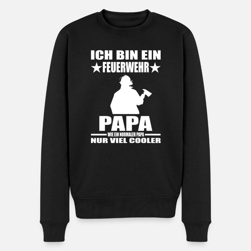 Feuerwehr - Männer Premium Bio Pullover - Schwarz