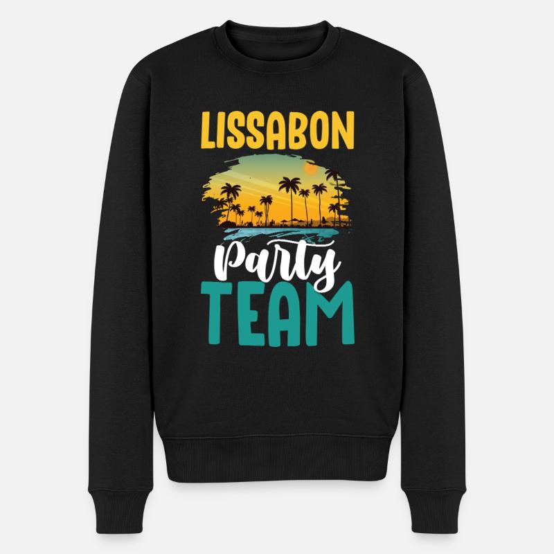 Lissabon Party Team - Männer Premium Bio Pullover - Schwarz