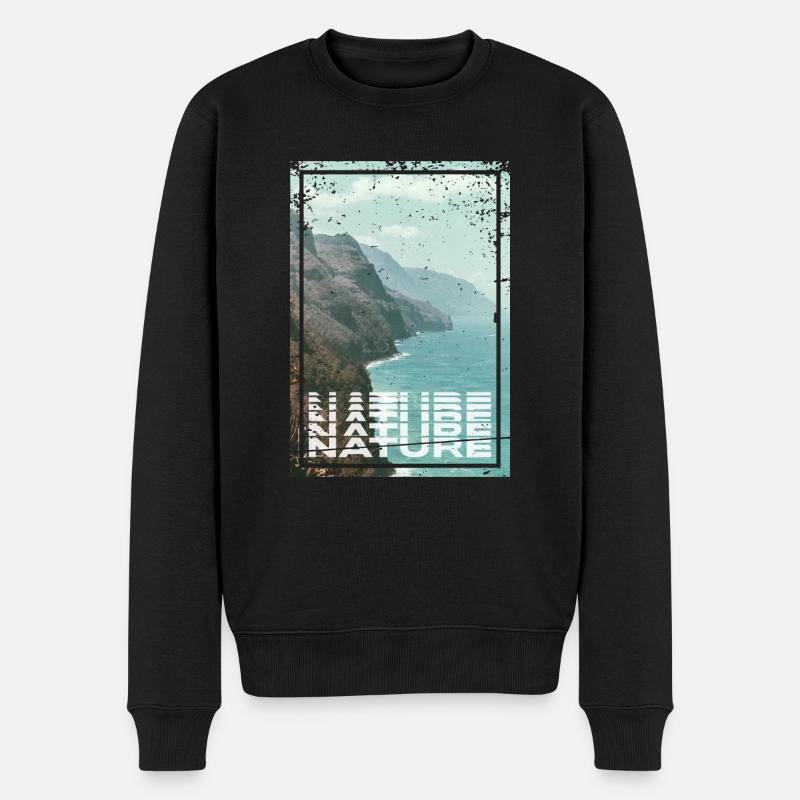 Nature - Männer Premium Bio Pullover - Schwarz