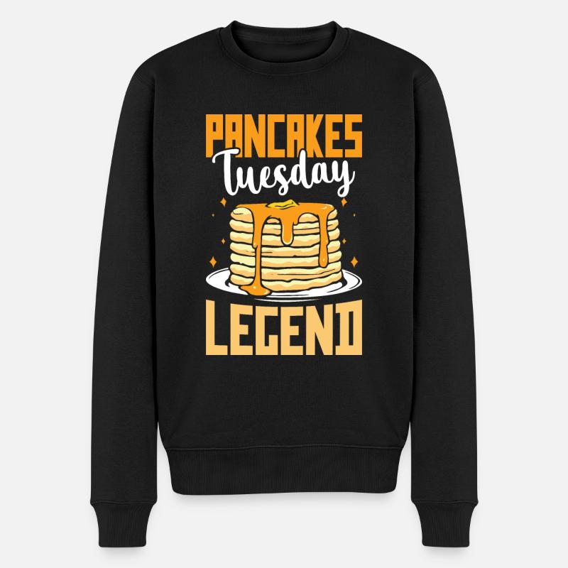 Pancakes tuesday legend - Männer Premium Bio Pullover - Schwarz