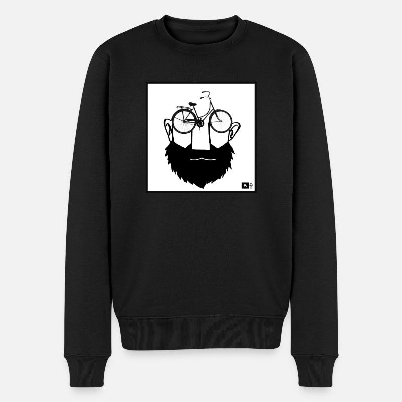 fahrrad brille - Männer Premium Bio Pullover - Schwarz