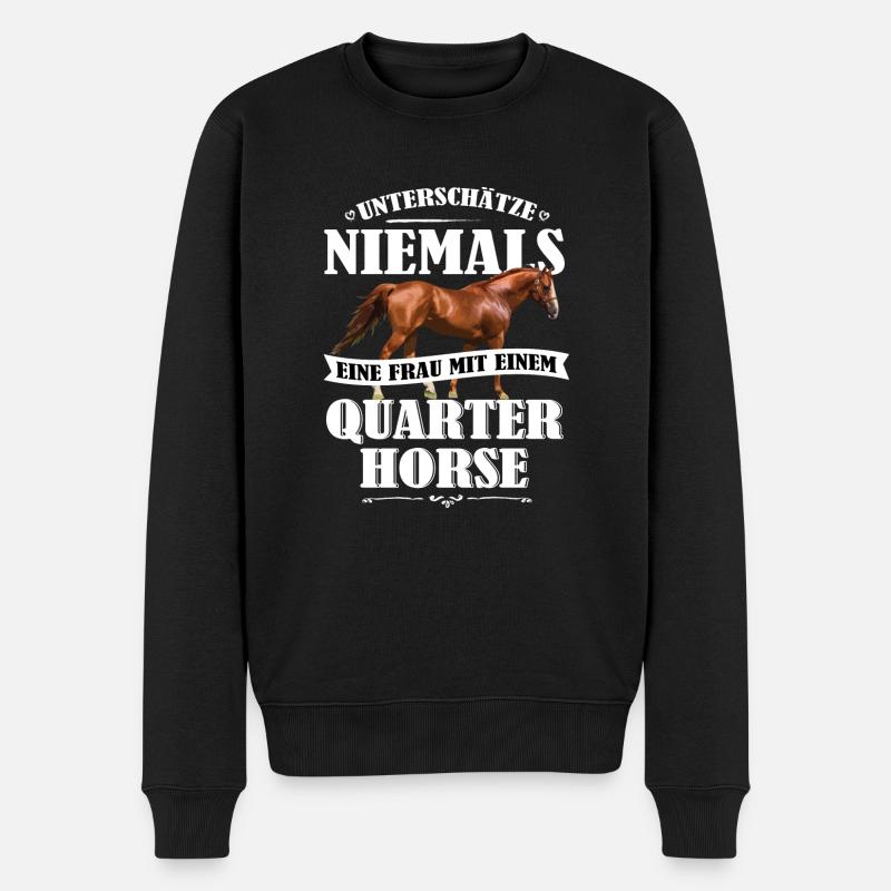 Quarter Horse Pferde Shirt-UNF - Männer Premium Bio Pullover - Schwarz