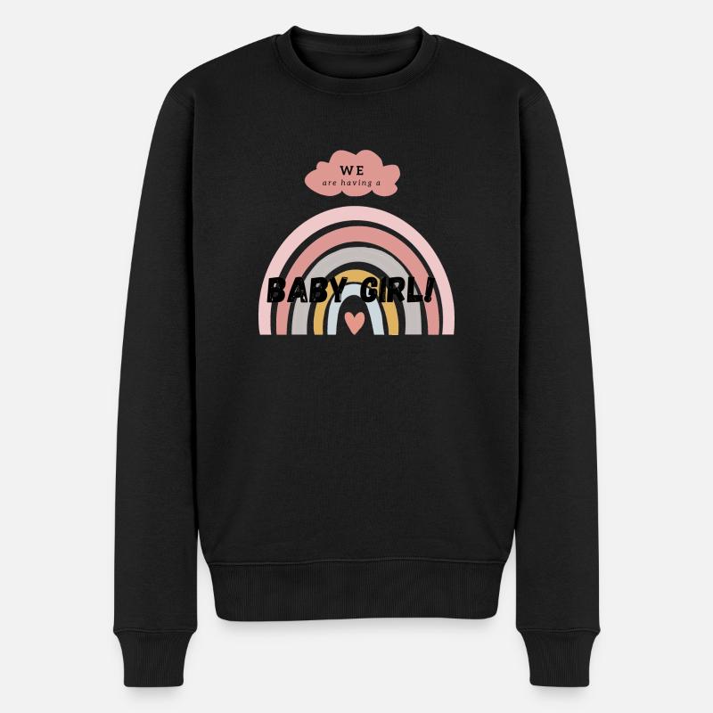 We are having a baby girl! - Männer Premium Bio Pullover - Schwarz