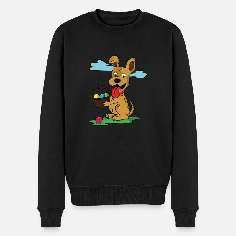 Funny Easter Dog Dog Easter Easter Eggs Easter Basket - Men's Premium Organic Jumper - black