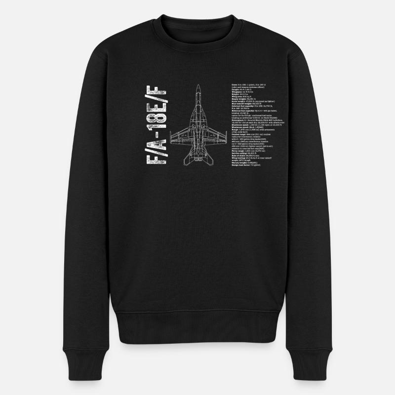 Super Hornet - Männer Premium Bio Pullover - Schwarz