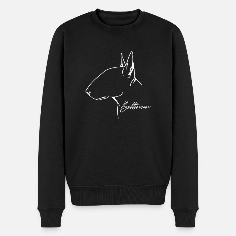 Bullterrier Profil Hunde Hund Wilsigns - Männer Premium Bio Pullover - Schwarz