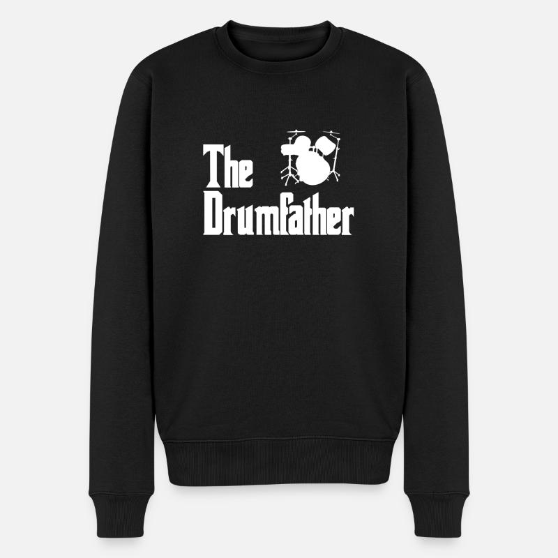 The Drumfather Drummer Drums - Männer Premium Bio Pullover - Schwarz